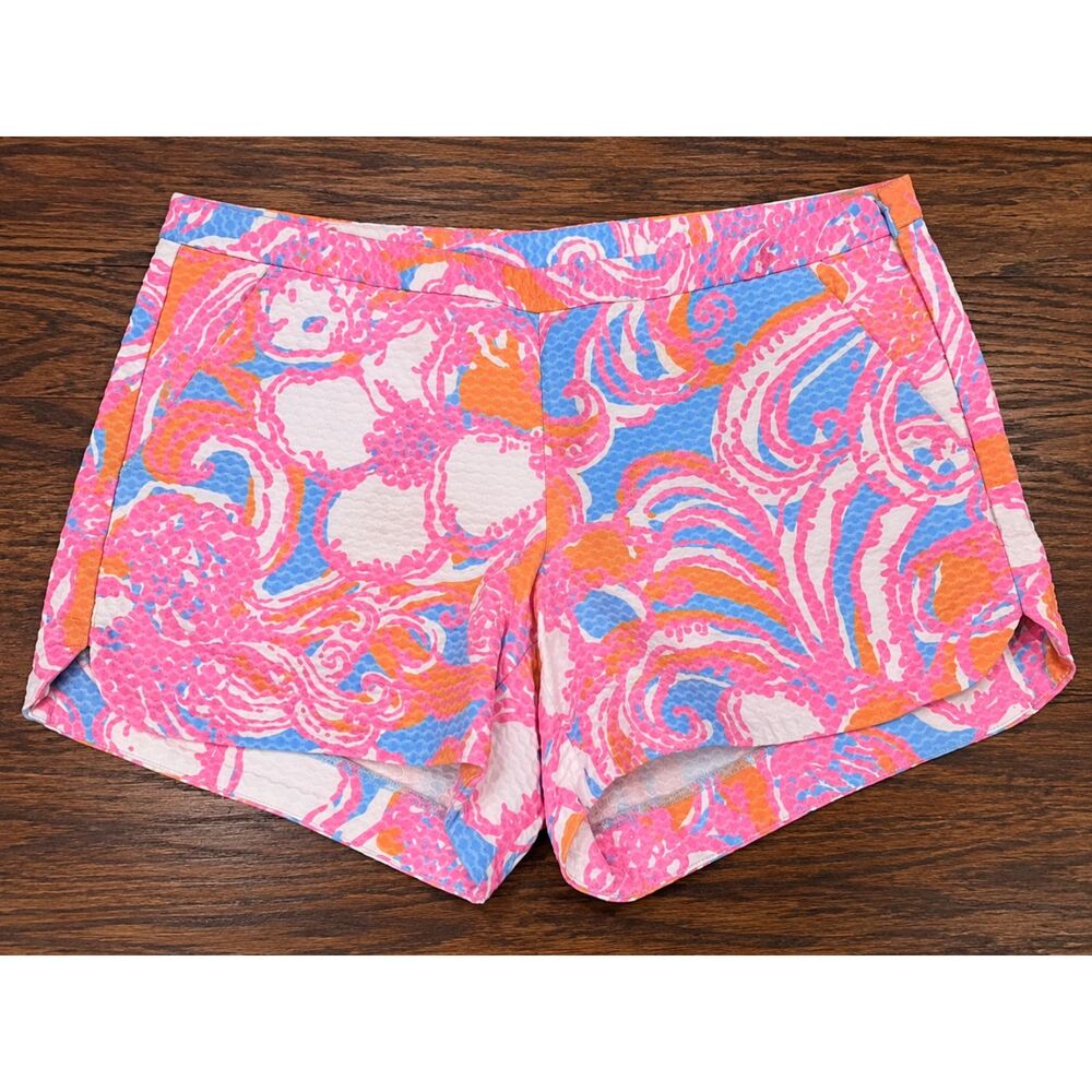 Lilly Pulitzer Women's Adie Pink Blue Swirl Shorts Size 4